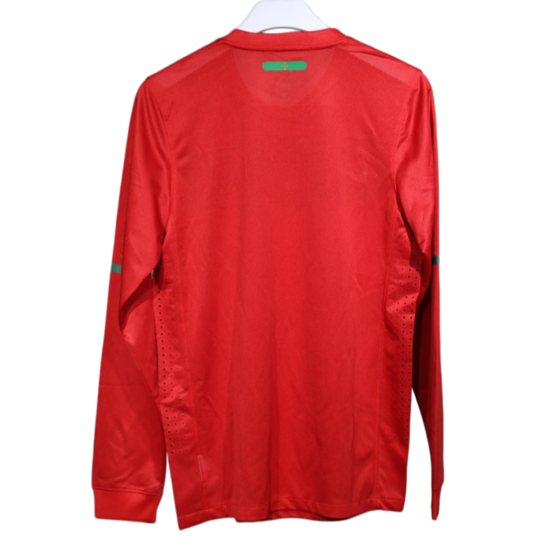 2010 Portugal Retro Home Long Sleeve Soccer Jersey Fan Version