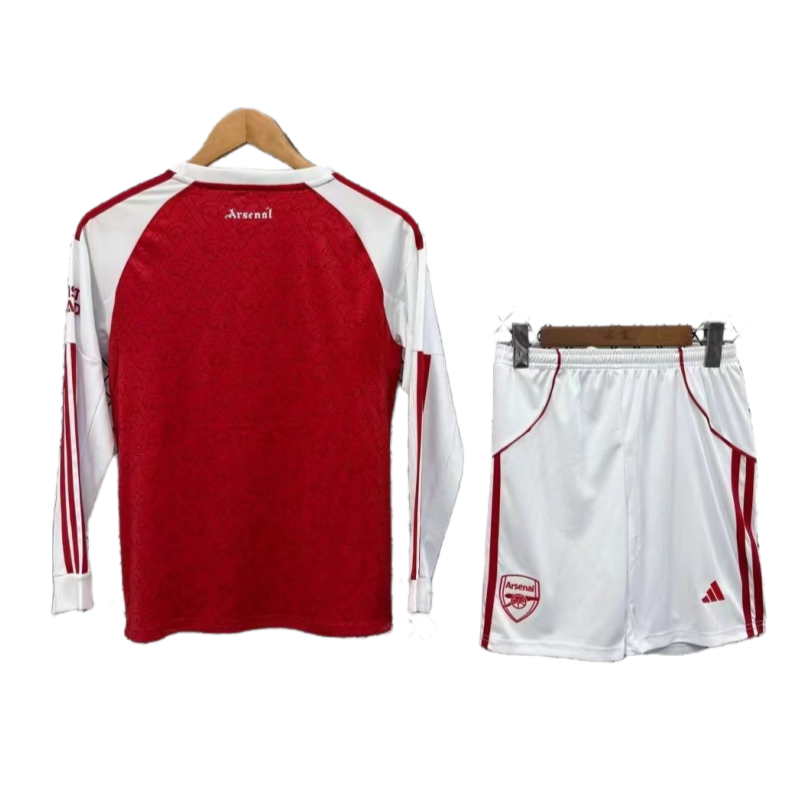 Arsenal 2025-26 Custom Home Long Sleeve Kids Football Kit & Jersey – Buy Online