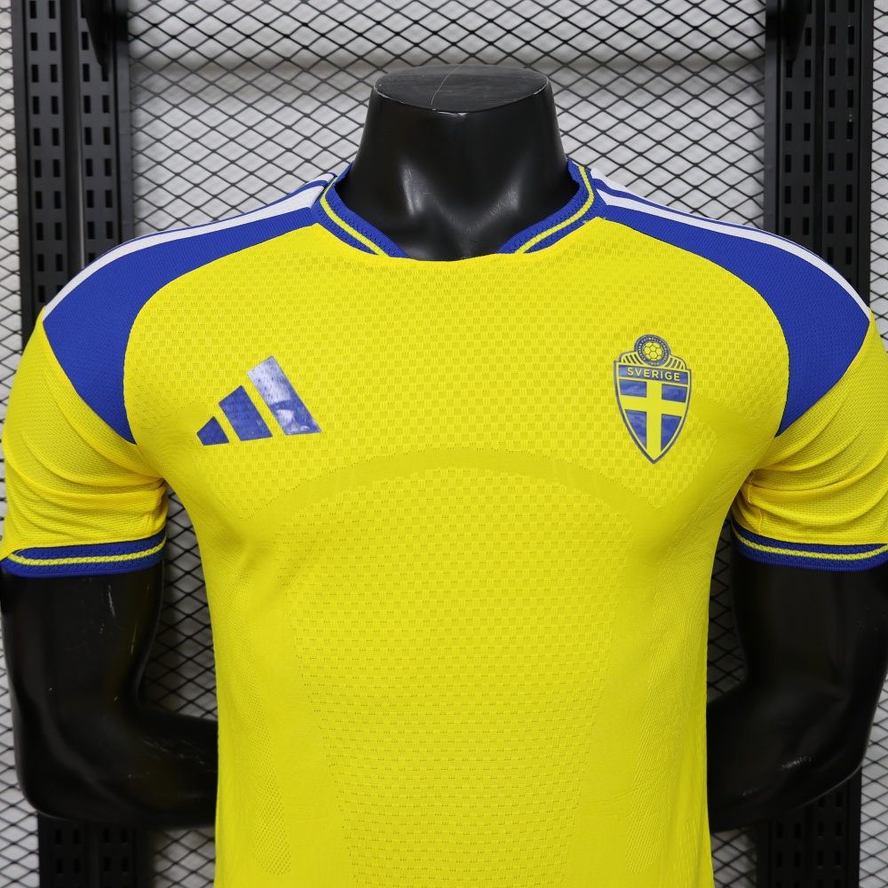 Sweden World Cup 2026 Home Short Sleeve Kit & Jersey Player Version