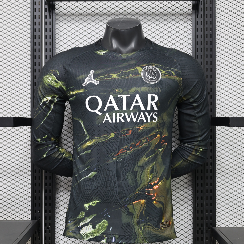 PSG 2025-26 Night Edition Away Long Sleeve Kit & Jersey Fan Version