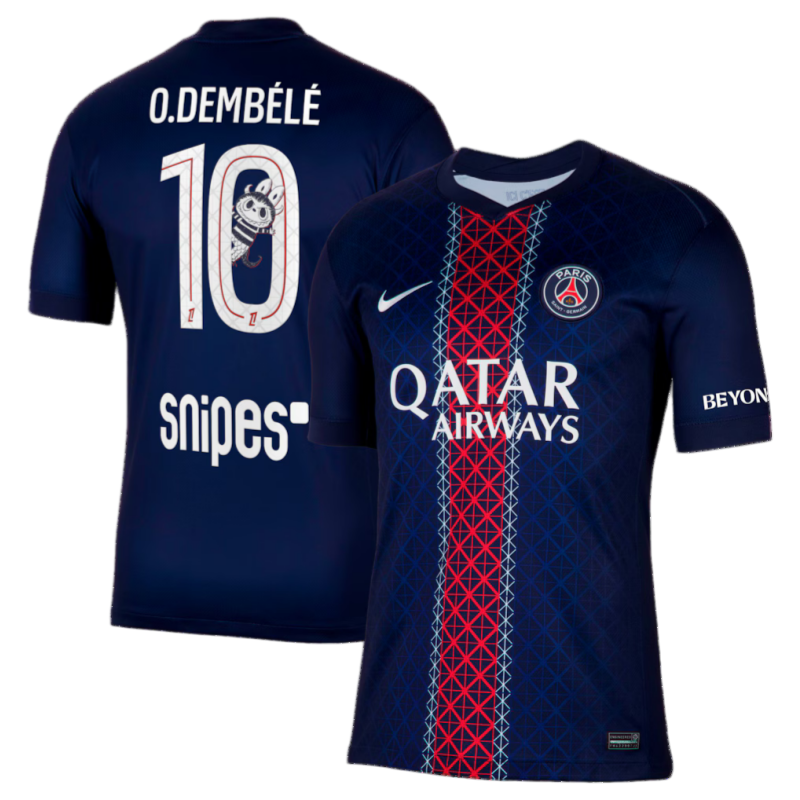 PSG 2025/26 Home Kit & Jersey O. Dembélé 10 with Labubu