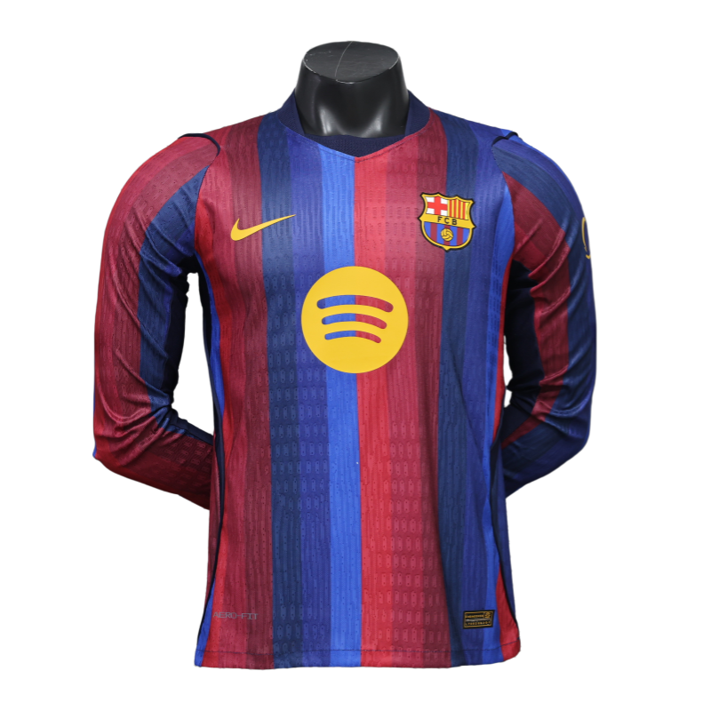 Barcelona 2026-27 season home long sleeved football jersey player version