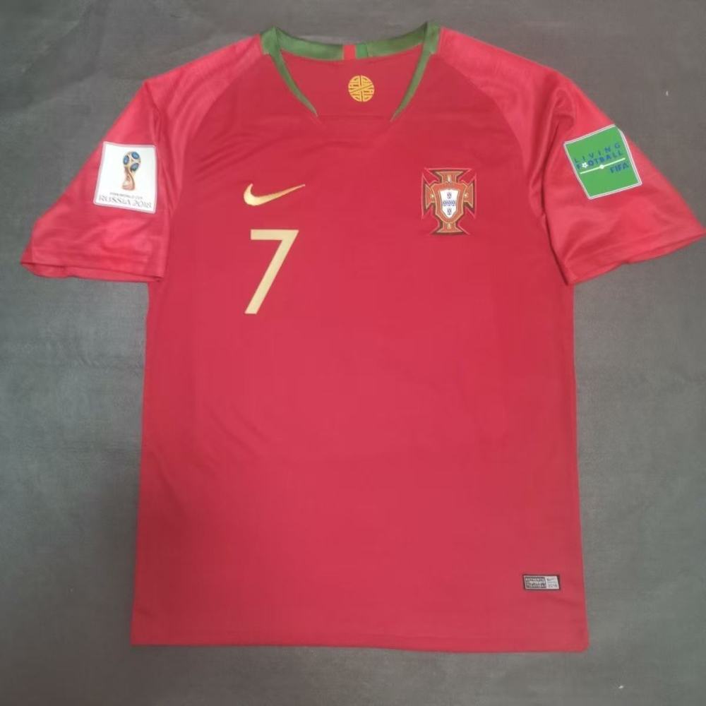 2018 Portugal Home Retro Football Jersey Short Sleeve