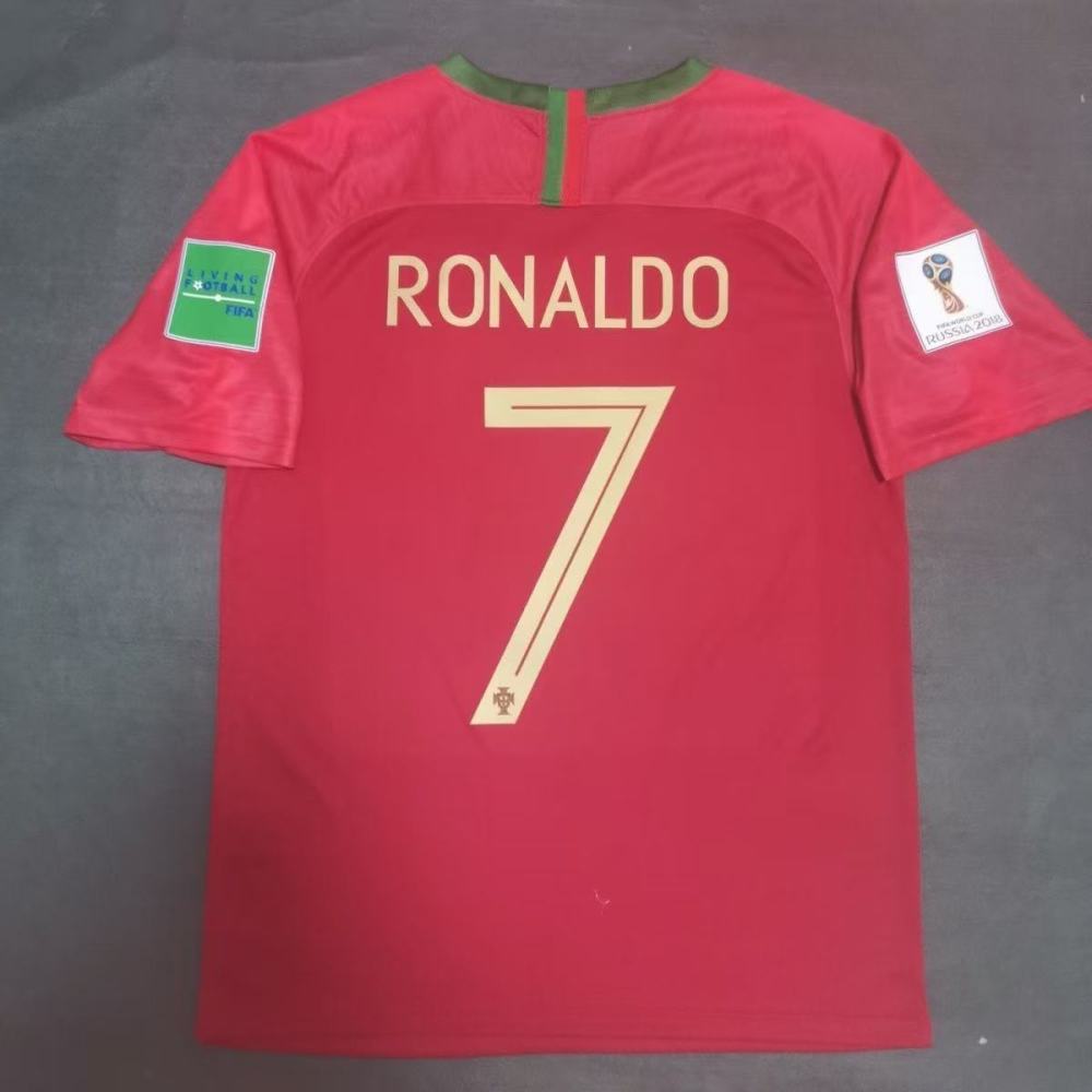 2018 Portugal Home Retro Football Jersey Short Sleeve