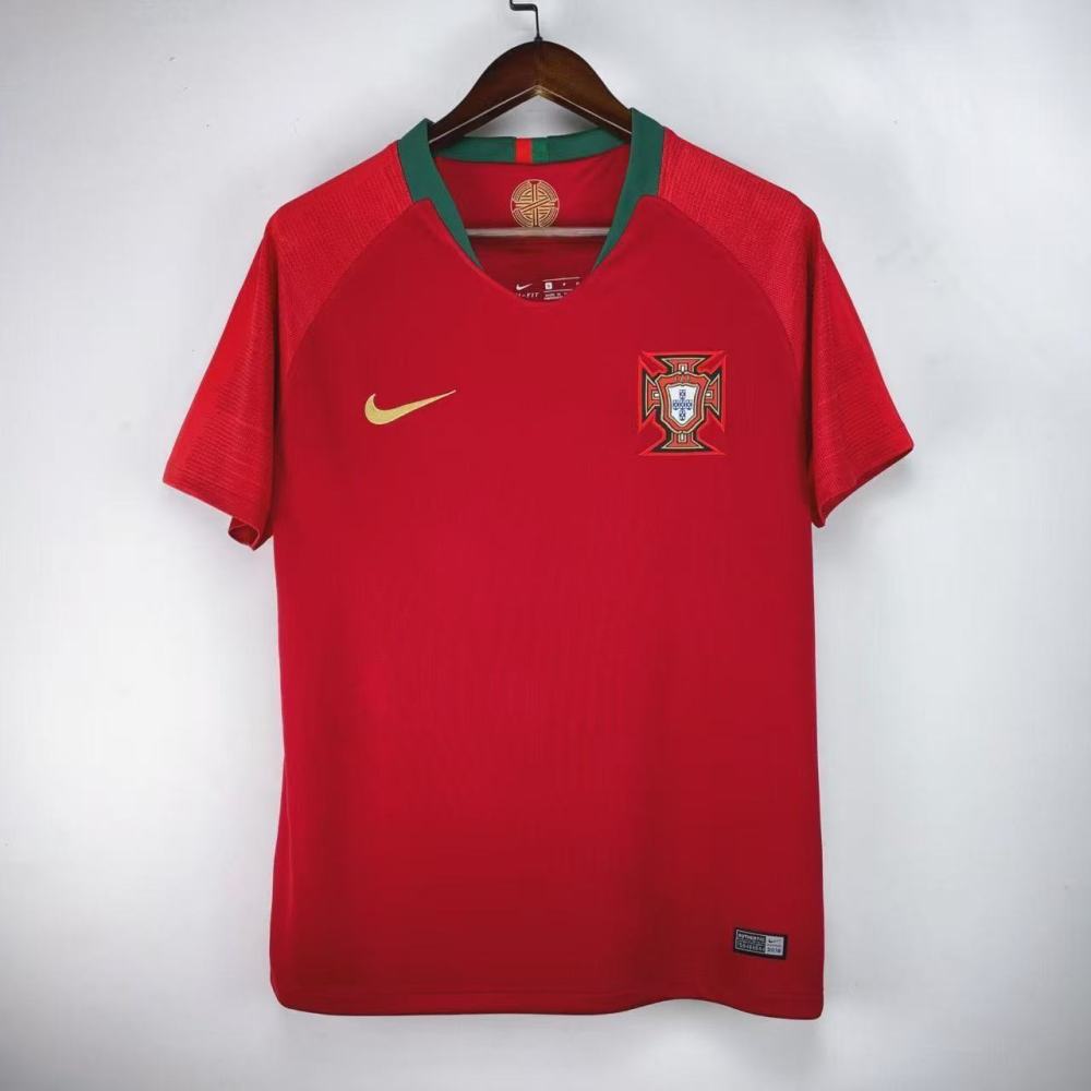 2018 Portugal Home Retro Football Jersey Short Sleeve