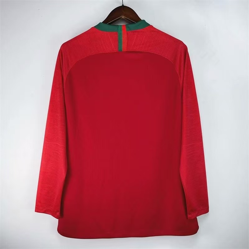2018 Portugal Home Retro Football Jersey (Long Sleeve)