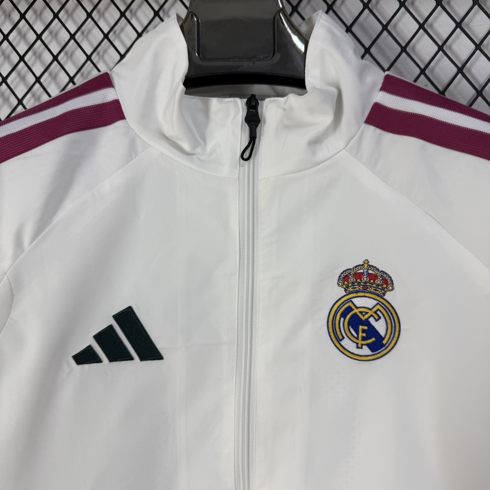 26-27 season Real Madrid white jacket casual training windproof jacket