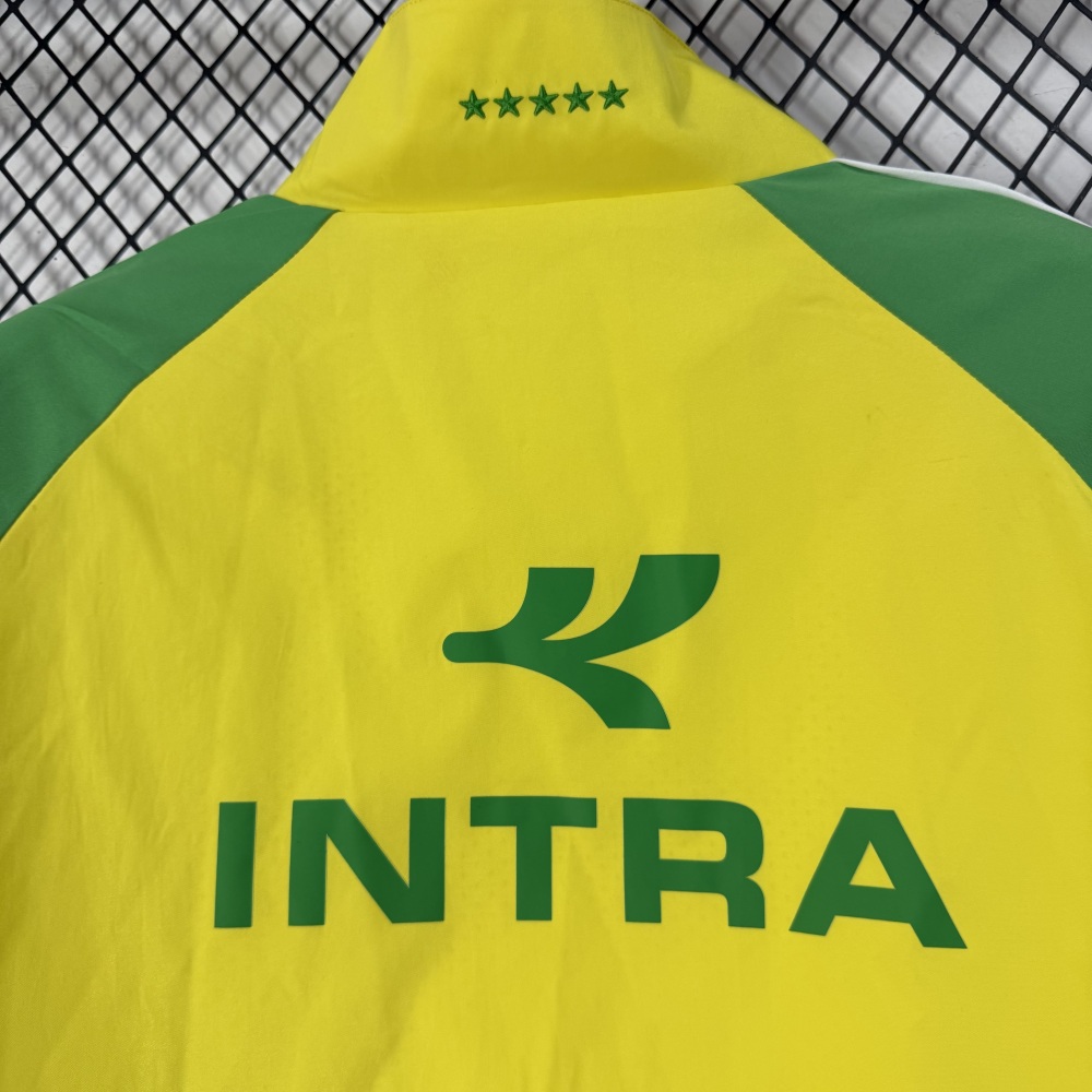 2026 Brazilian yellow retro casual training windproof jacket