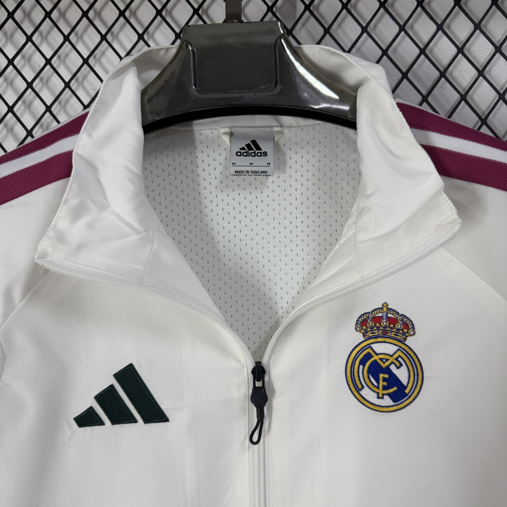 26-27 season Real Madrid white jacket casual training windproof jacket