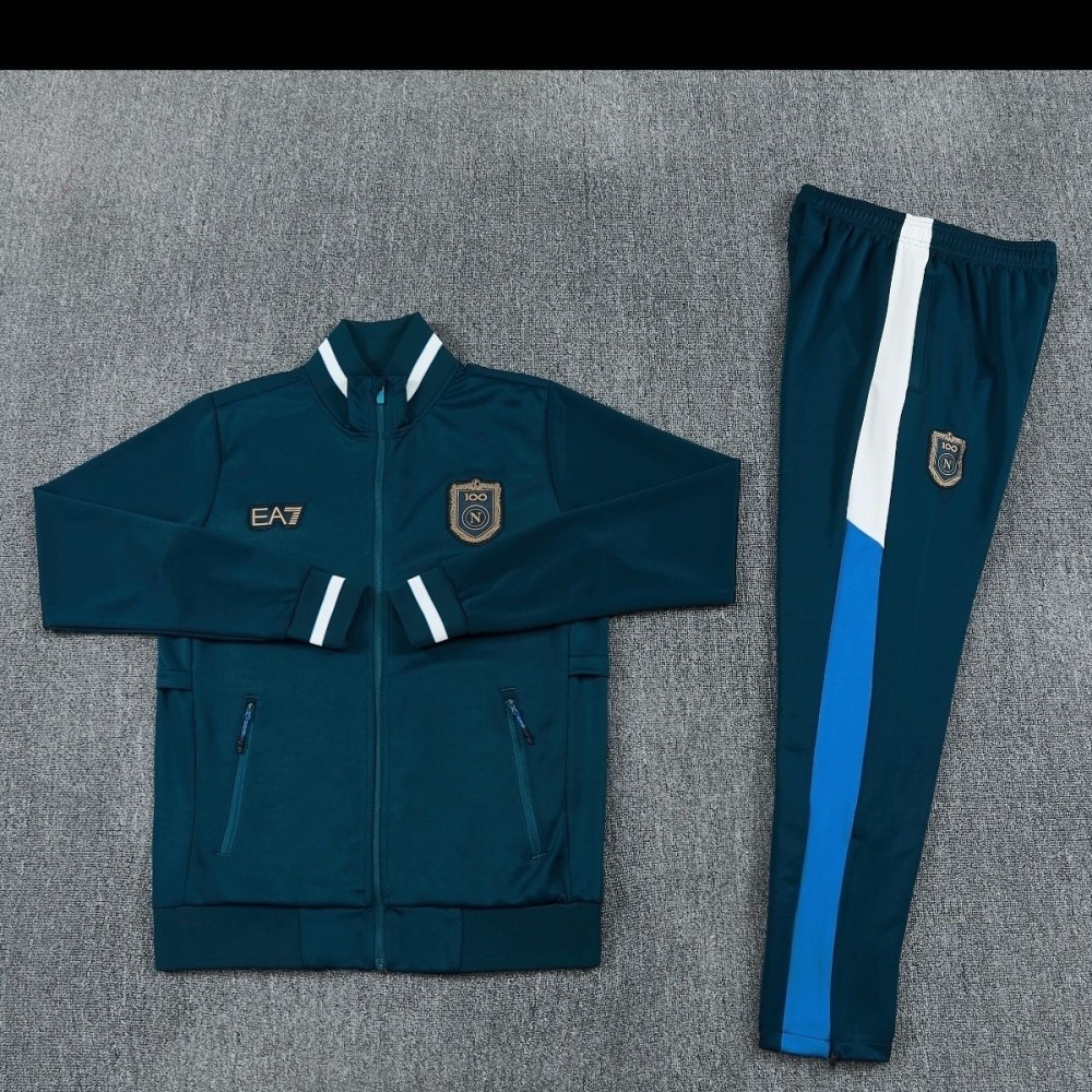 Napoli 2026-27 Green Jacket Training Long Sleeved Football Suit set