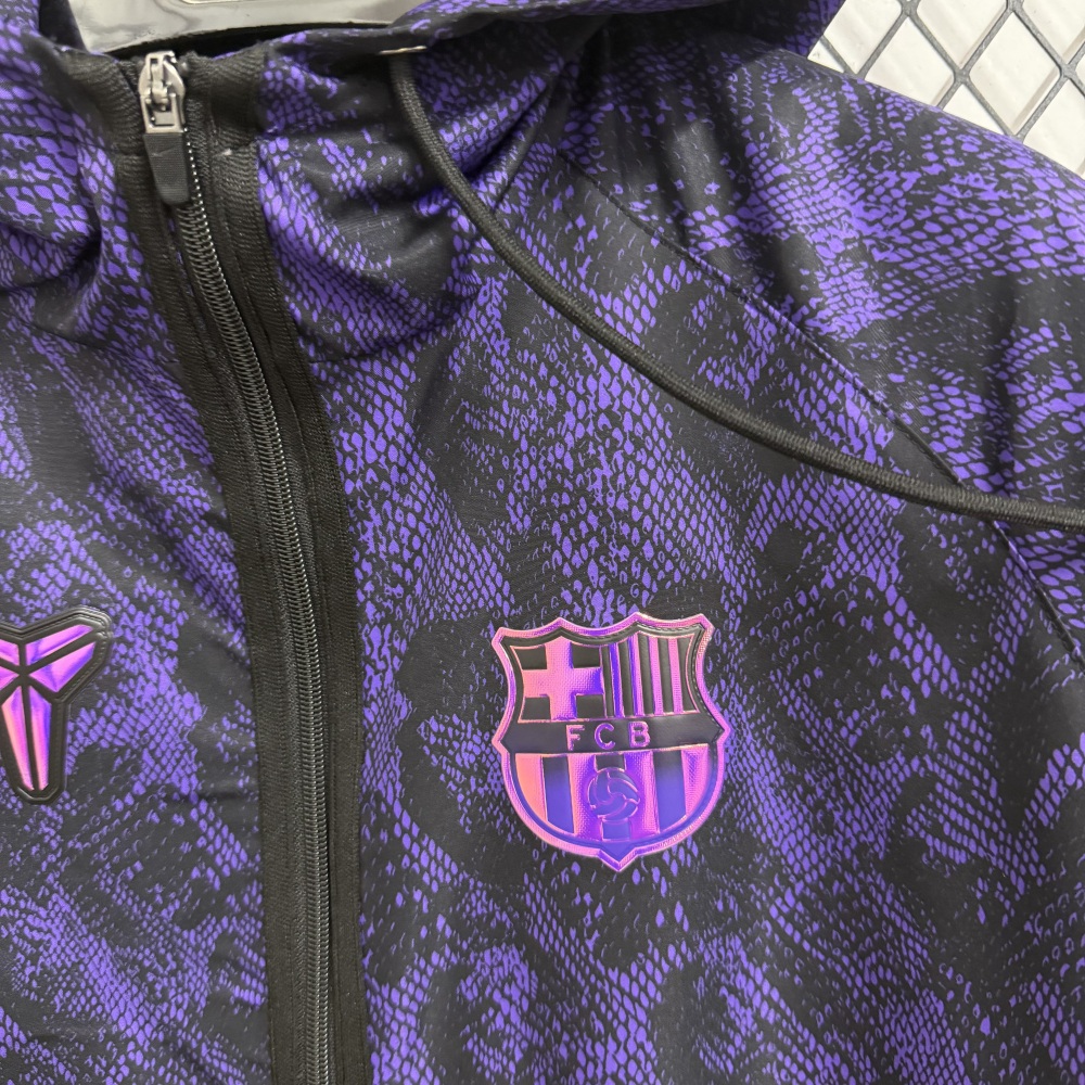 26/27 Barcelona Black and Purple Ramina Yamal Style Casual Windproof Jacket