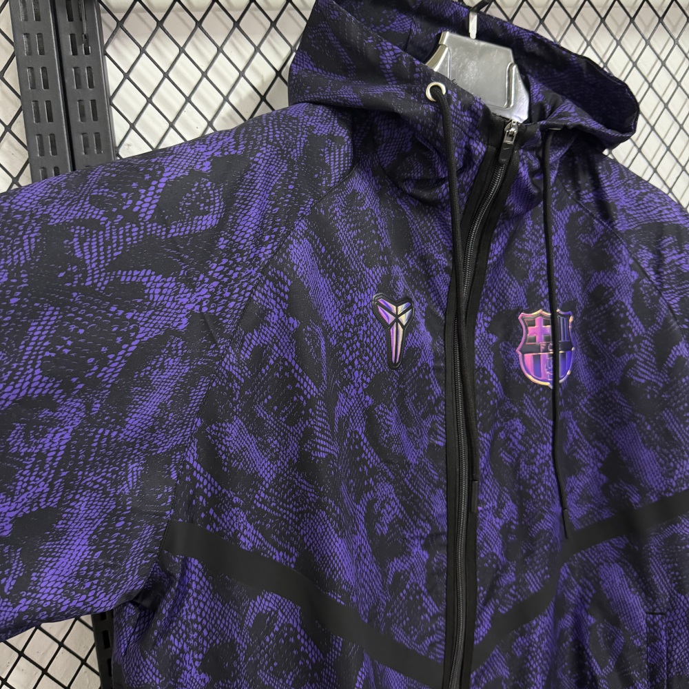 26/27 Barcelona Black and Purple Ramina Yamal Style Casual Windproof Jacket
