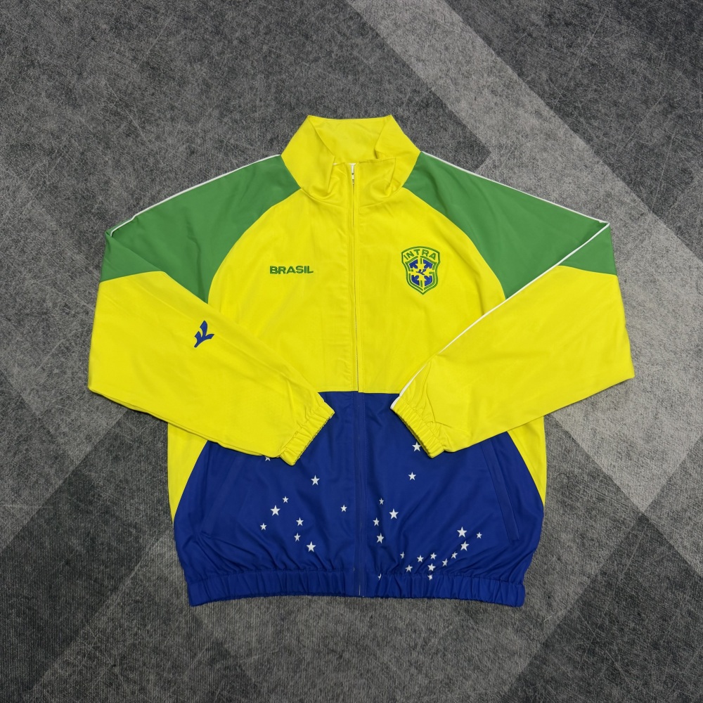 2026 Brazilian yellow retro casual training windproof jacket