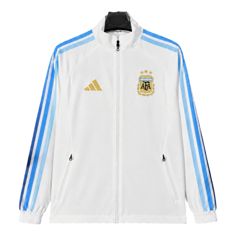 2026 Argentina World Cup White Classic Casual Training Windproof Jacket