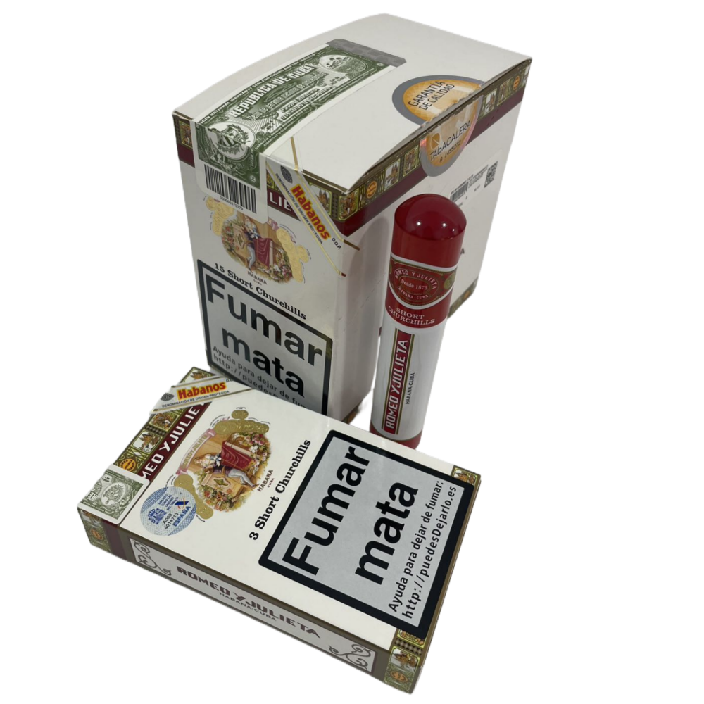 ROMEO Y JULIETA SHORT CHURCHILS 15s 罗密欧与朱丽叶 短丘吉尔 纸盒铝管 15支/盒