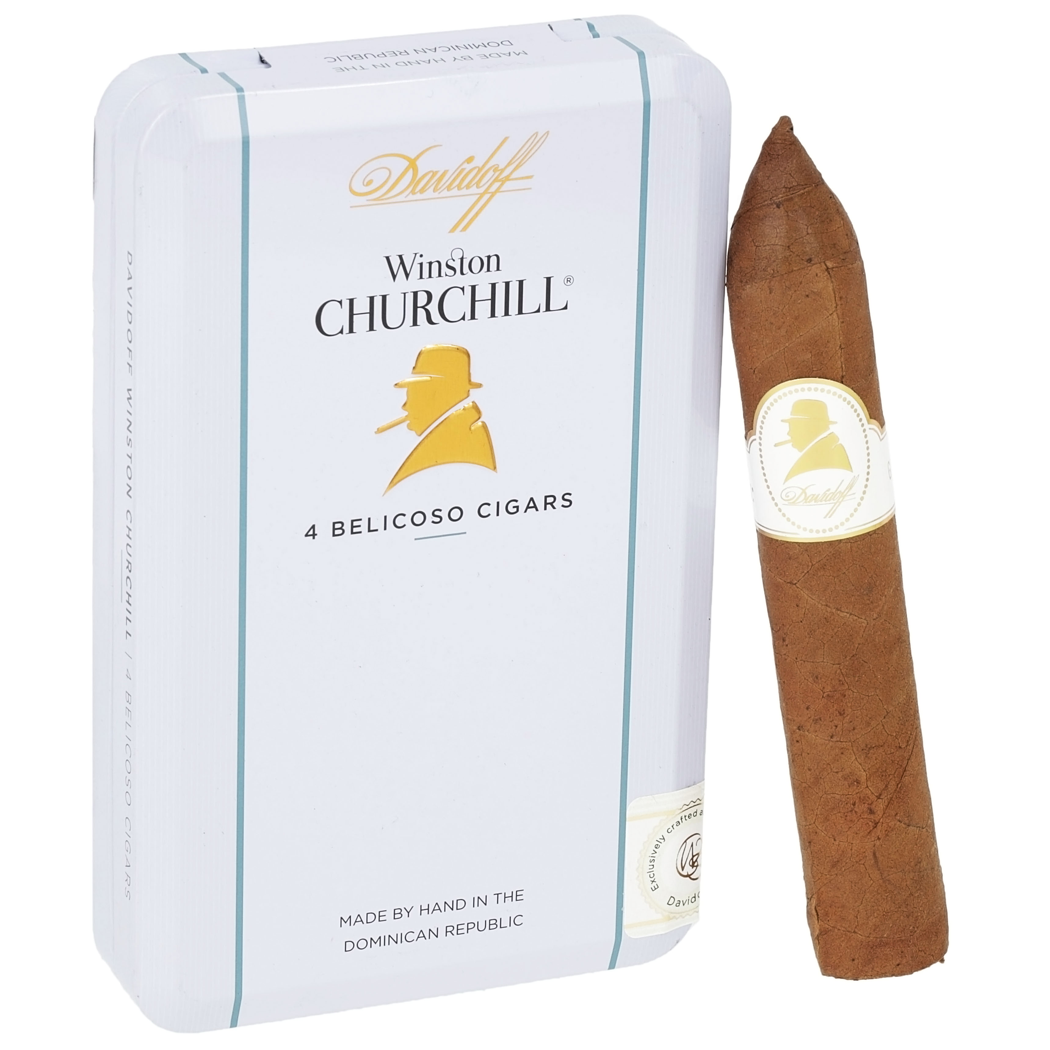 DAVIDOFF  WINSTON CHURCHILL BELICOSO 20s 大卫杜夫 温斯顿 丘吉尔 小鱼雷 铁盒 4支/盒x5盒
