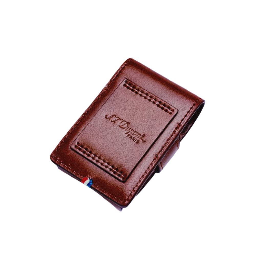 S.T.DUPONT 都彭 棕色 光滑 皮革 打火机保护套（180124）