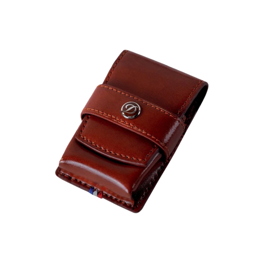 S.T.DUPONT 都彭 棕色 光滑 皮革 打火机保护套（180124）