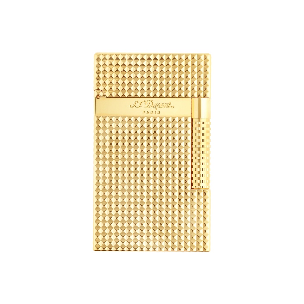 S.T.DUPONT 都彭 Le Grand 格兰德系列 钻石菱纹 双火焰 金色 打火机 C23009（预售）