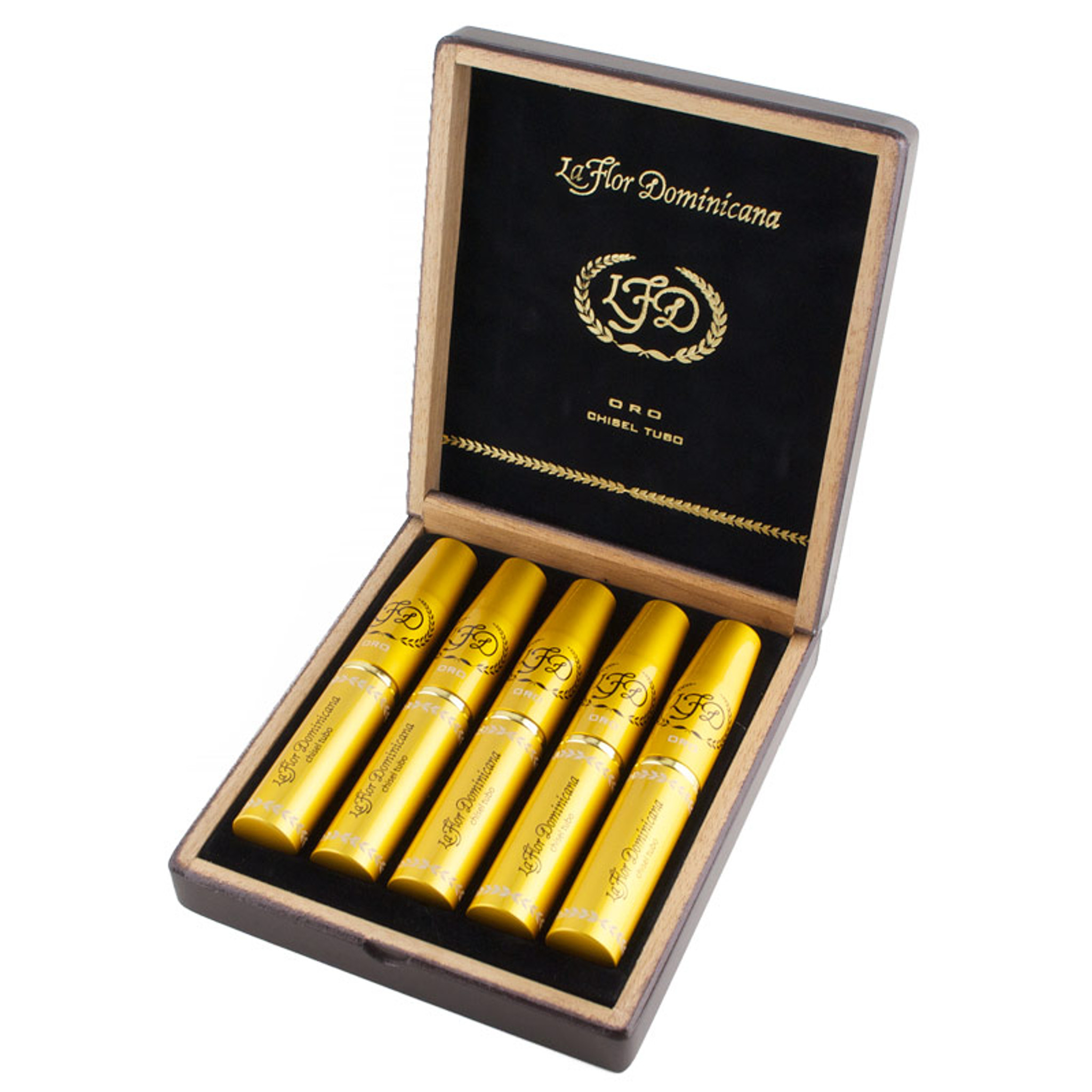 LA FLOR DOMINICANA Oro Chisel 5S 多米尼加之花 黄金铝管 扁嘴托罗 5支/盒