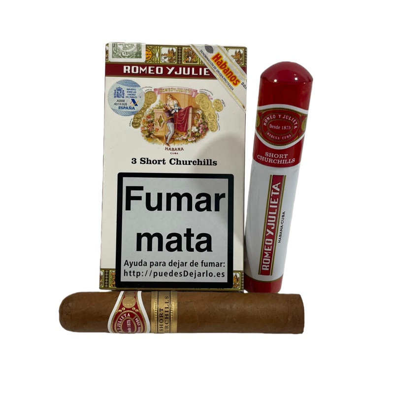 ROMEO Y JULIETA SHORT CHURCHILS 3s 罗密欧与朱丽叶 短丘吉尔 纸盒铝管 3支/盒