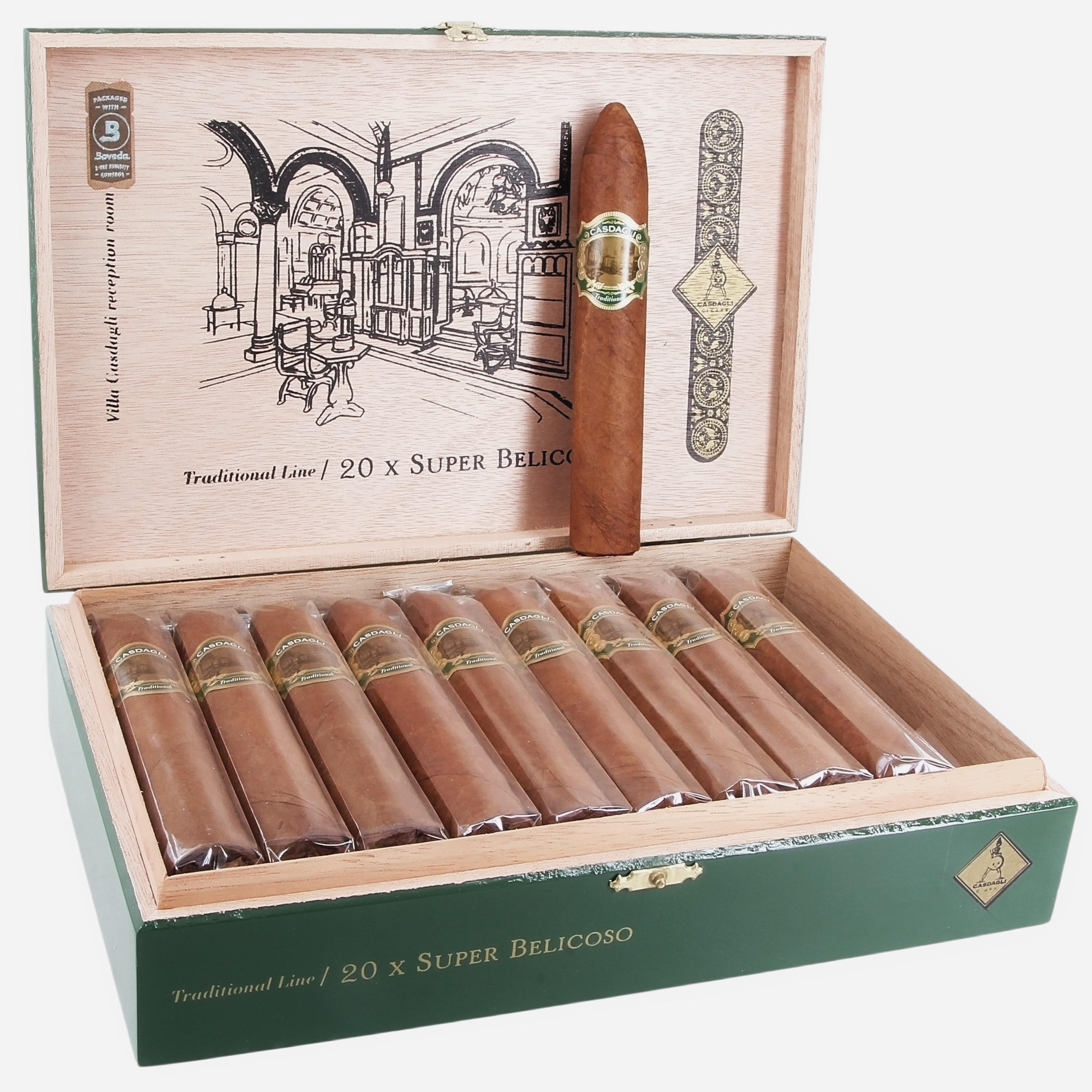 Casdagli Traditional Line Super Belicoso 20s 卡斯达格利 传统系列 超级鱼雷 20支/盒