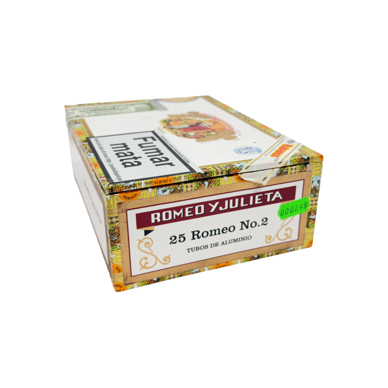 ROMEO Y JULIETA No.2 TUBO 25s 罗密欧与朱丽叶 二号铝管 25支 破损样盒 编号 （249）