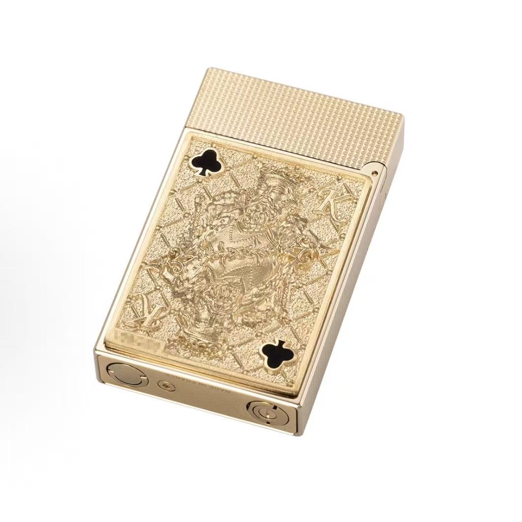 S. T.DUPONT 都彭 LIGNE 2系列 King of clubs梅花王牌 朗声打火机 珍藏版 金色  016455