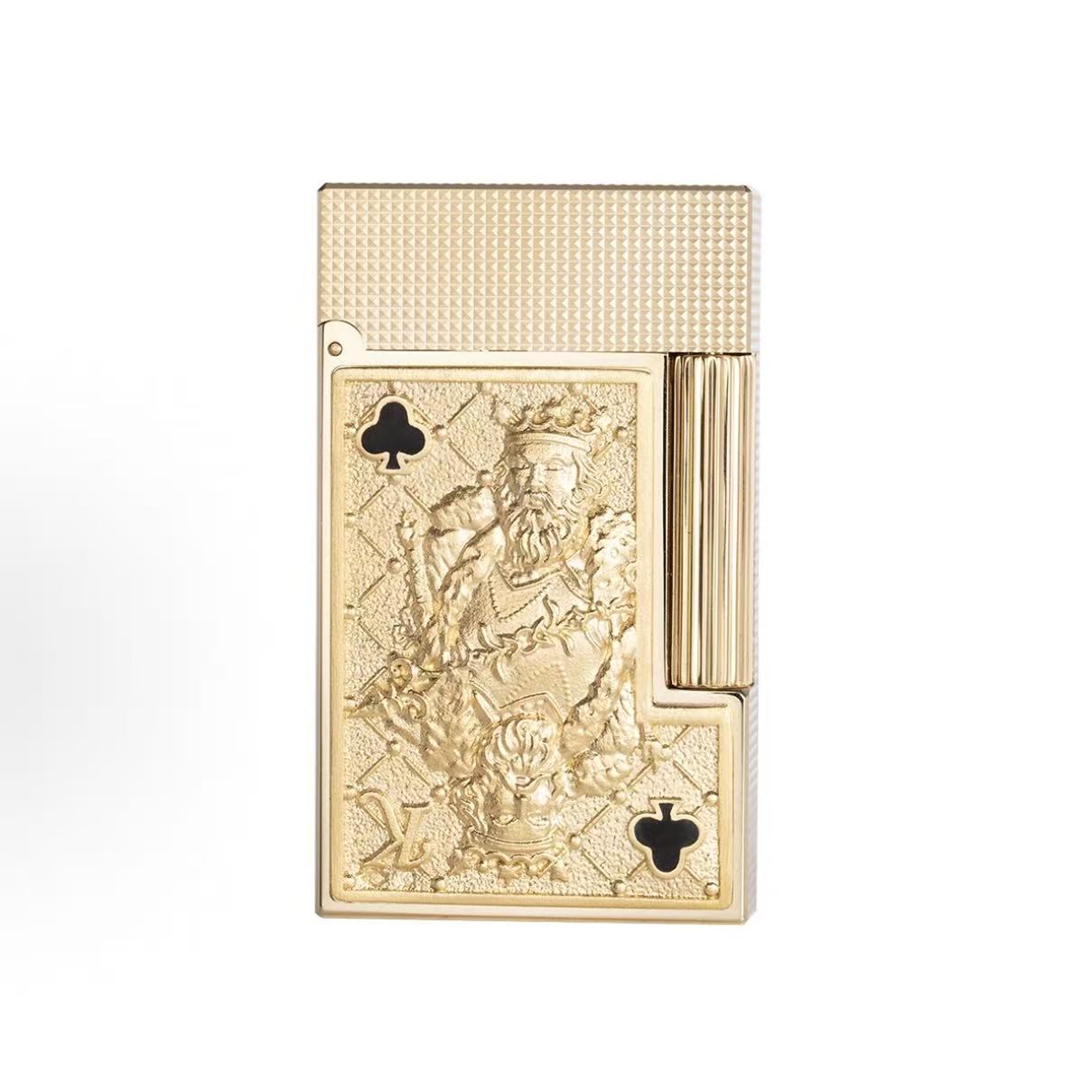 S. T.DUPONT 都彭 LIGNE 2系列 King of clubs梅花王牌 朗声打火机 珍藏版 金色  016455