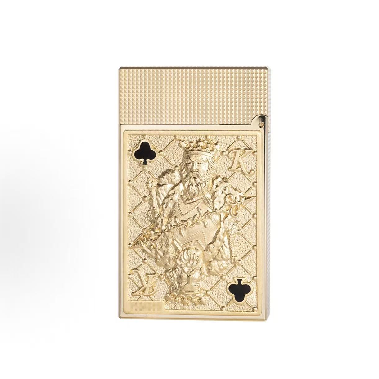 S. T.DUPONT 都彭 LIGNE 2系列 King of clubs梅花王牌 朗声打火机 珍藏版 金色  016455