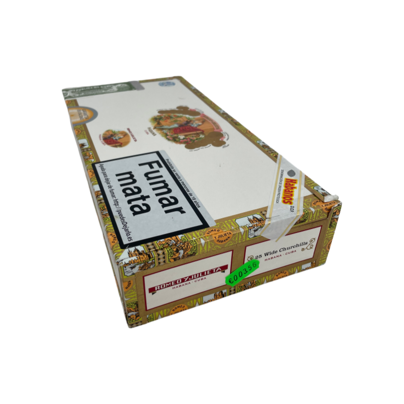 ROMEO Y JULIETA WIDE CHURCHILLS 24s 罗密欧与朱丽叶 宽丘吉尔 24支  破损样盒 编号 （356）