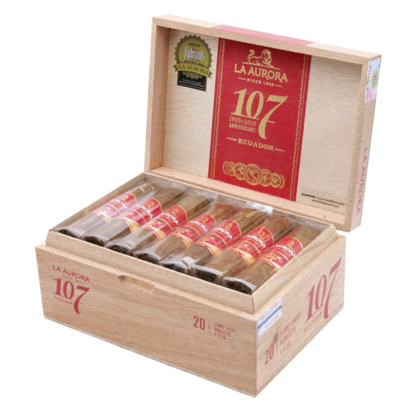 LA AURORA 107 ECUADOR SUMO SHORT ROBUSTO 20s 狮子王 107 厄瓜多尔 短罗布图 20支/盒