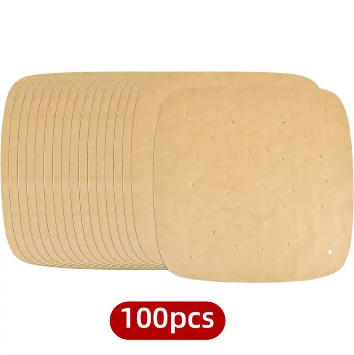 100PCS food grade non-stick baking mat disposable air fryer liner paper oil baking paper