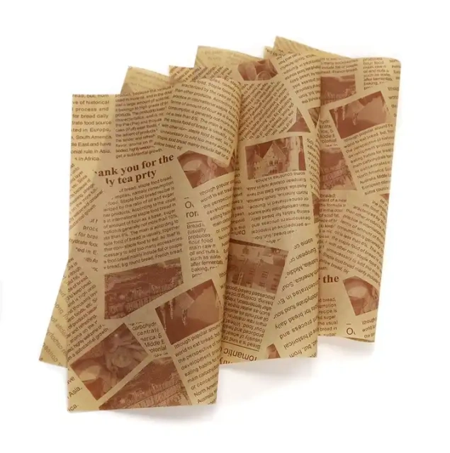 Wholesale grease proof custom size burger food wrappers for takeaway packaging