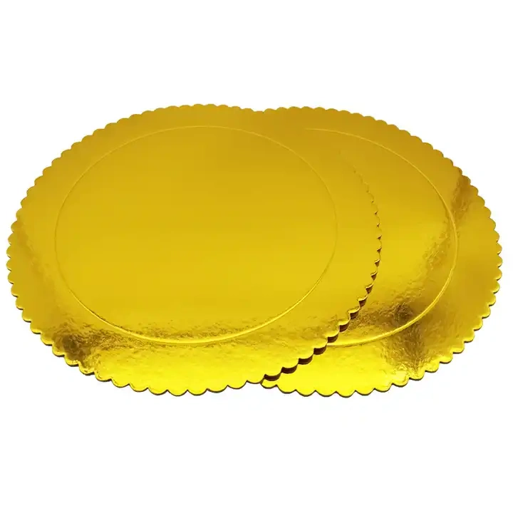Golden round 12cm cake mat