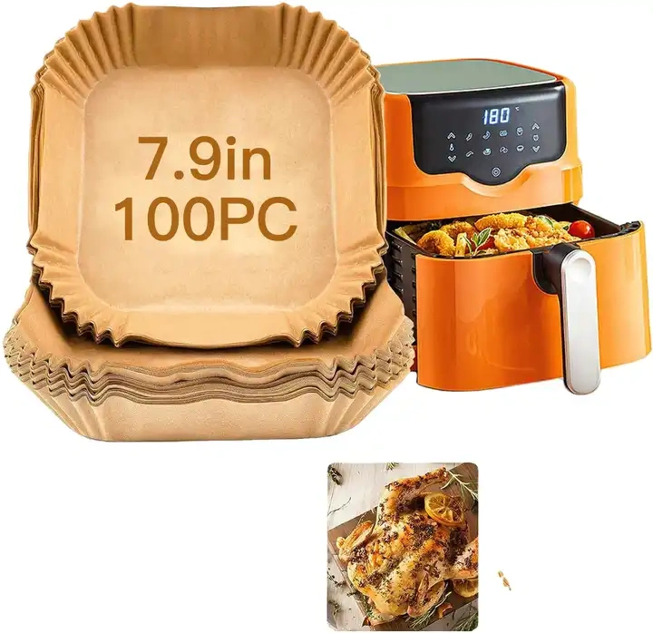 Customizable High Temperature Resistant 7.9 Inch Disposable Liner Air Frying Paper