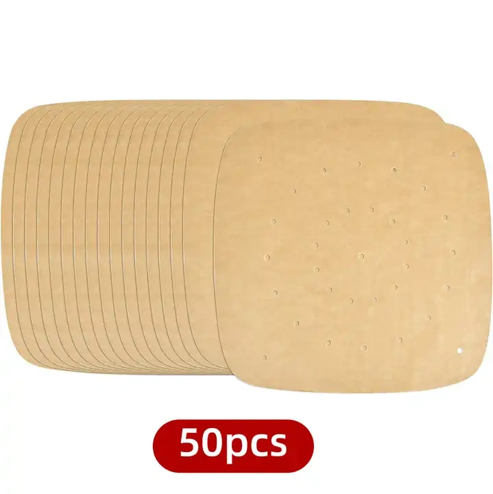 Hot Selling 50PCS food grade thickened double-sided silicone paper for baking and air frying paper
