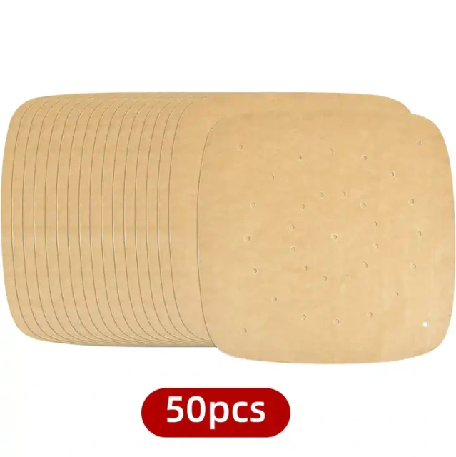 Hot Selling 50PCS food grade thickened double-sided silicone paper for baking and air frying paper
