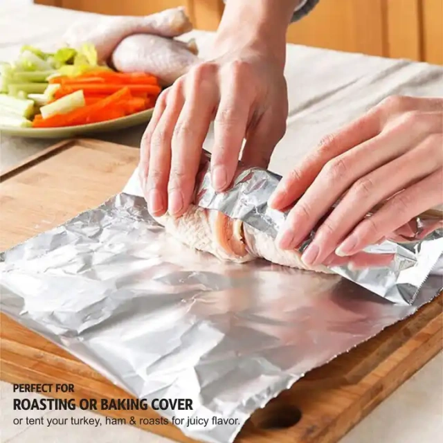 Food grade household tin foil kitchen baking special paper high temperature resistant aluminum foil roll