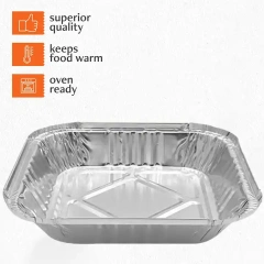 Rectangular silver plate grilled fast food set barbecue heat-resistant aluminum foil take-out container
