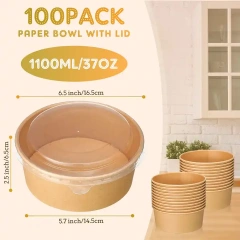 Low Price Hot Selling Disposable Biodegradable Transparent Pet Takeaway Packaging Bowl Cover
