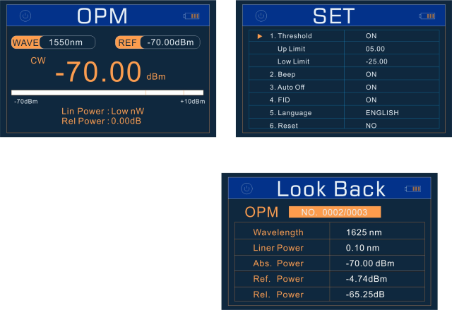 FF-3215 เครื่องวัดกำลังแสง OPM และตัวระบุตำแหน่งความผิดพลาดทางสายตา VFL