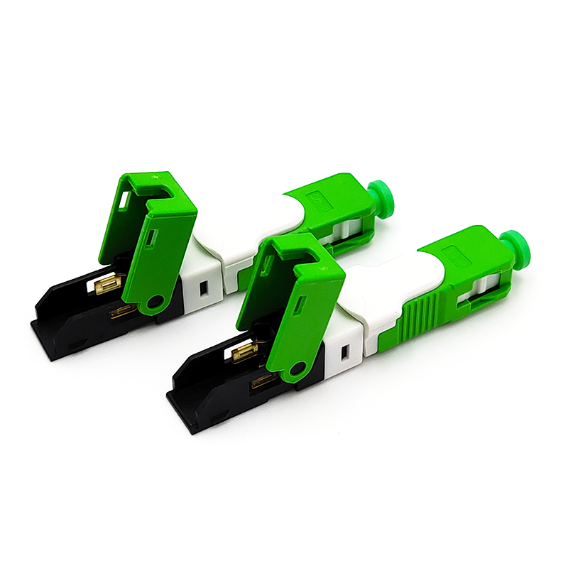 ESC25D-APC SC/APC-Schnellverbinder für 2 x 3 mm Drop-Kabel und 1,6 x 2 mm Drop-Kabel FTTH-Glasfaser-Feldmontagestecker