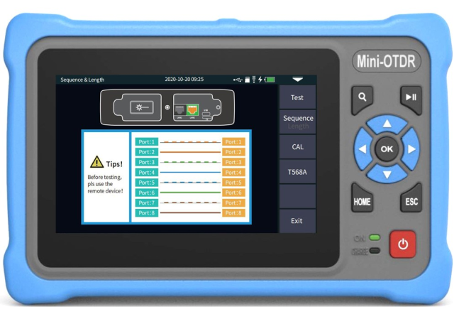 OTDR 12 in 1 ที่เพิ่มประสิทธิภาพสำหรับการทดสอบเครือข่ายใยแก้วนำแสง ฟังก์ชัน Munti Optic Reflectometer พร้อม VFL OPM OLS RJ45 เครื่องทดสอบสายเคเบิล 980MAS