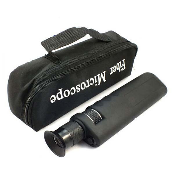 400X 手持式光纤显微镜，用于光纤端面检查，带 1.25 毫米和 2.5 毫米适配器