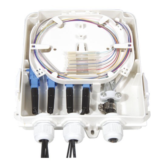 FF-FTB8C Caixa de terminais ópticos de 8 núcleos (capacidade máxima: 8 núcleos SC), montagem em parede, 200x160x46mm