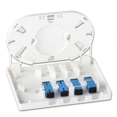 Toma de fibra FTTH de 4 núcleos FF-FOS4A (capacidad máxima: 4 núcleos), montaje en pared, 150 x 110 x 33 mm