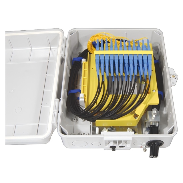 FF-FTB24C 24-adrige optische Anschlussbox (max. Kapazität: 24 Adern SC), Unterstützung für ungeschnittene Montage, Wandmontage, Mastmontage, 340 x 265 x 120 mm
