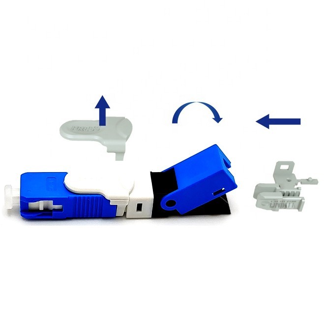 ESC25D-UPC SC/UPC-Schnellverbinder für 2 x 3 mm Drop-Kabel und 1,6 x 2 mm Drop-Kabel FTTH-Glasfaser-Feldmontagestecker