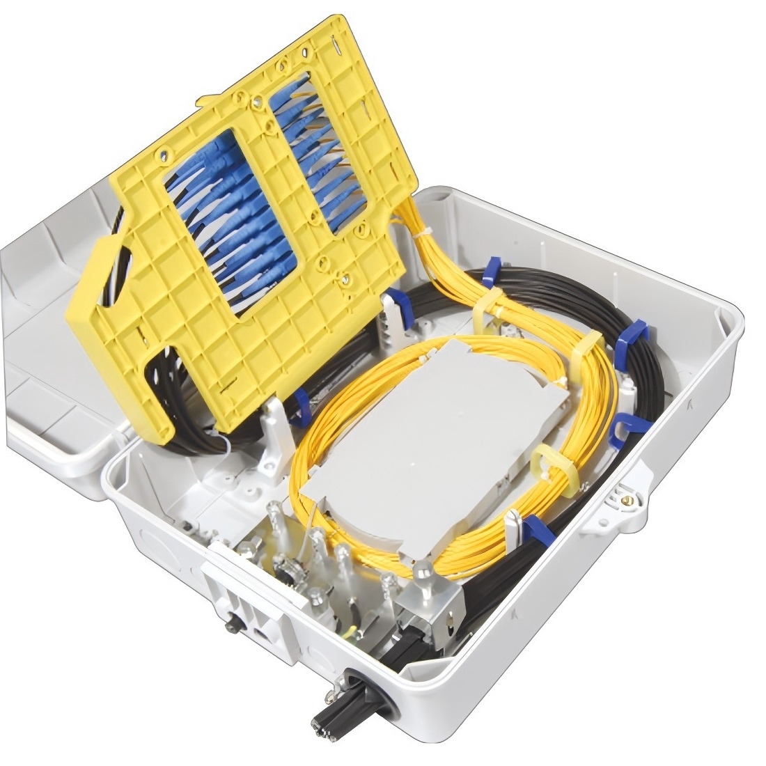 FF-FTB24C 24-adrige optische Anschlussbox (max. Kapazität: 24 Adern SC), Unterstützung für ungeschnittene Montage, Wandmontage, Mastmontage, 340 x 265 x 120 mm